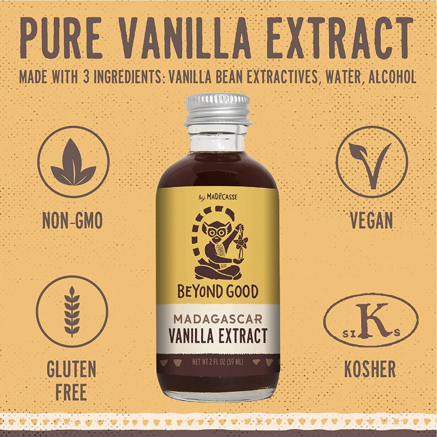 Pure Vanilla Extract Made With 3 Ingredients Non-GMO Gluten Free Vegan 2 Ounce Madagascar Beyond Good Vanilla By Madecasse