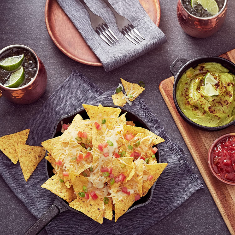 Non-GMO Corn Chips Moscow Mule Drinks And Nachos With Dips Organic Que Pasa Yellow Tortilla Chips