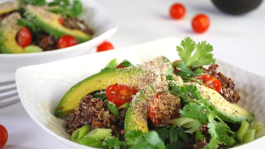Quinoa Salad Topped With Pamela's Paleo Nut Flour Mix