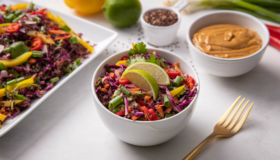 Rainbow Quinoa Slaw Lundberg Tri Color Quinoa Colorful Recipe