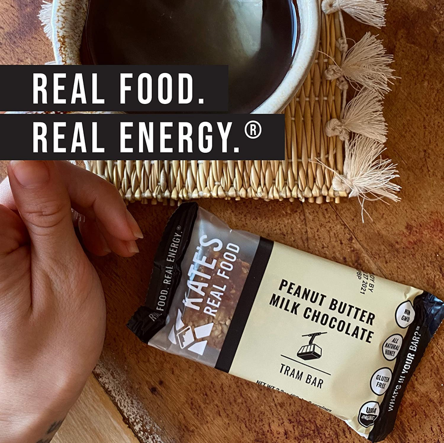 Real Food Real Energy Kate's Real Food Peanut Butter Milk Chocolate Tram Bar