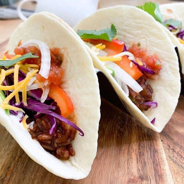 Vegan Red Rice Tacos Made With Non-GMO Red Rice From Ralston Family Farms