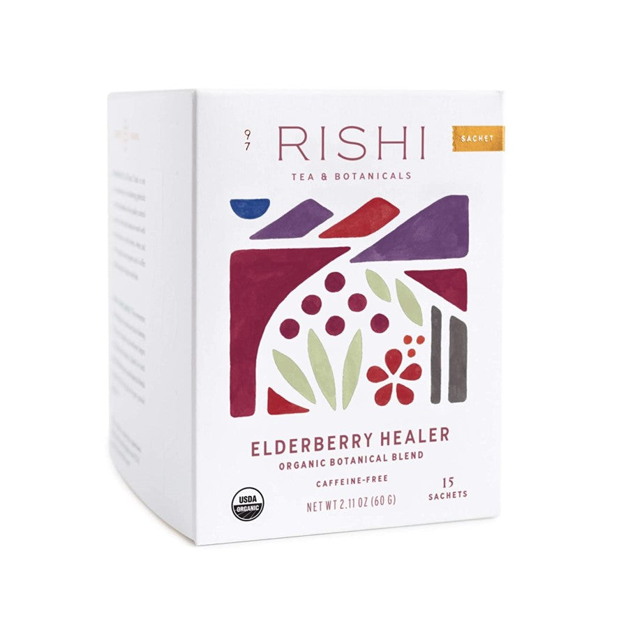 Rishi Tea Elderberry Healer Organic Botanical Blend 15 Sachets