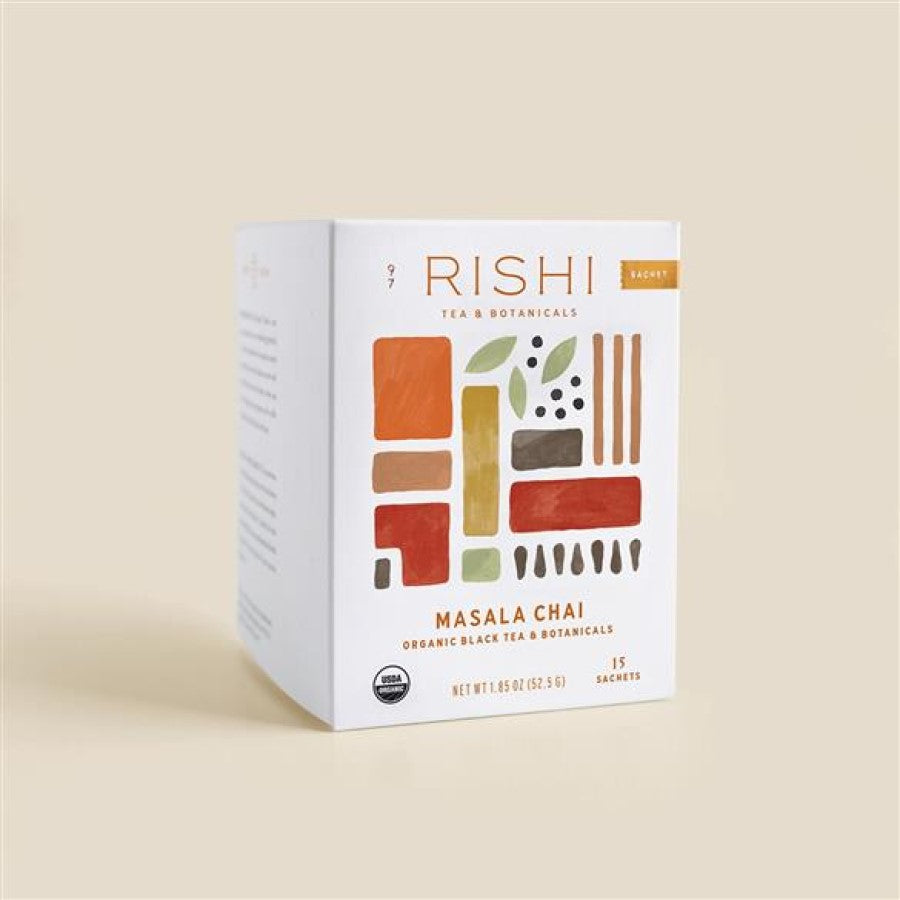 Rishi Tea Masala Chai comes with 15 sachets of organic black tea and spices for a worldly flavor you'll love