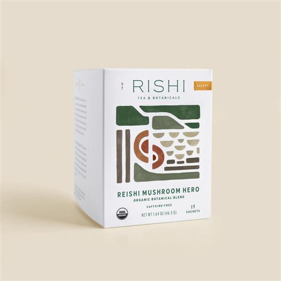 Box Of Rishi Tea & Botanicals Caffeine Free Reishi Mushroom Organic Botanical Blend Herbal Tea Sachets