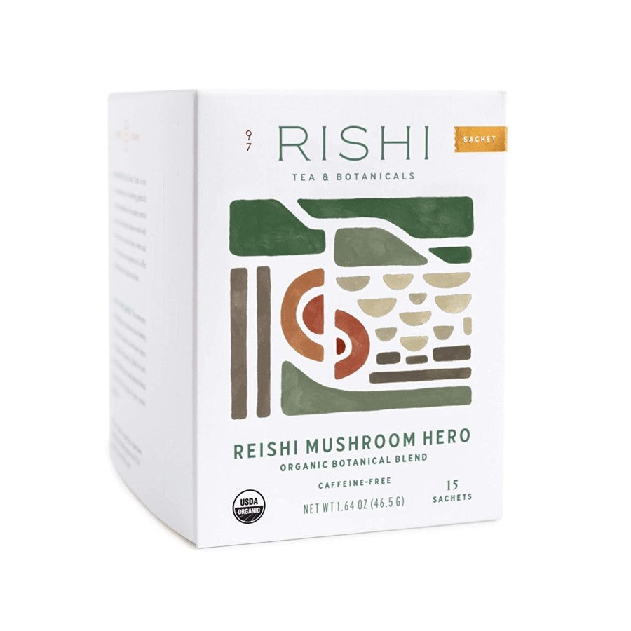 Rishi Tea Reishi Mushroom Hero Organic Botanical Blend 15 Sachets