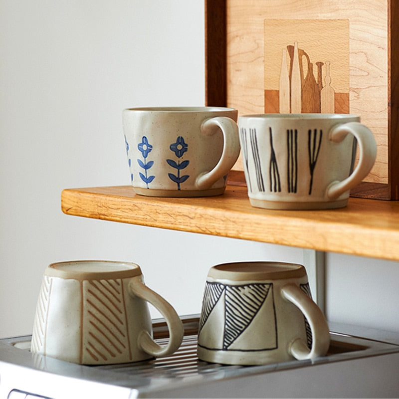 Beautiful Icelandic Farmhouse Craft Style Ceramic Mugs With Exposed Bases