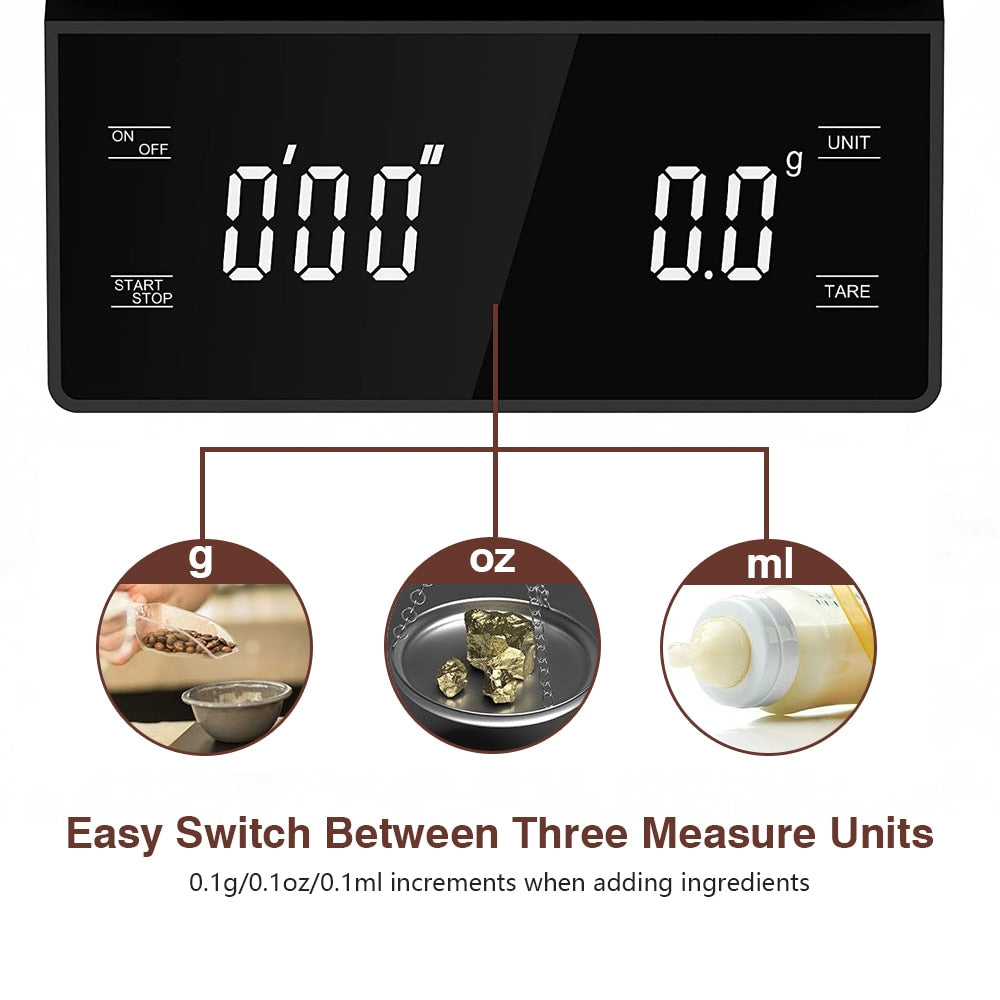 Easily Switch Between Grams Ounces And Milliliters When Weighing Items With High Precision Digital Scale