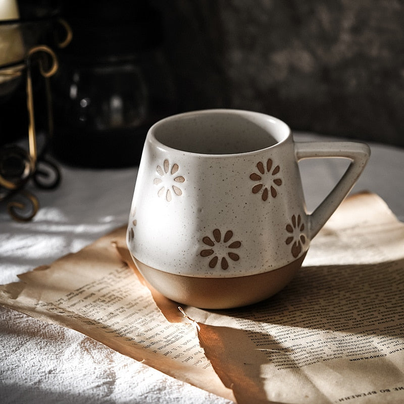 Ceramic Cup Beads Handle Design Ceramic Mug,Nordic Style Mug,Home Decor  Modern,Handmade Coffee Cup