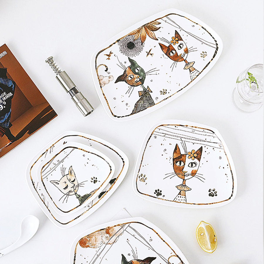 Cat Lady Gift Idea Classy Cats Plates With French Felines