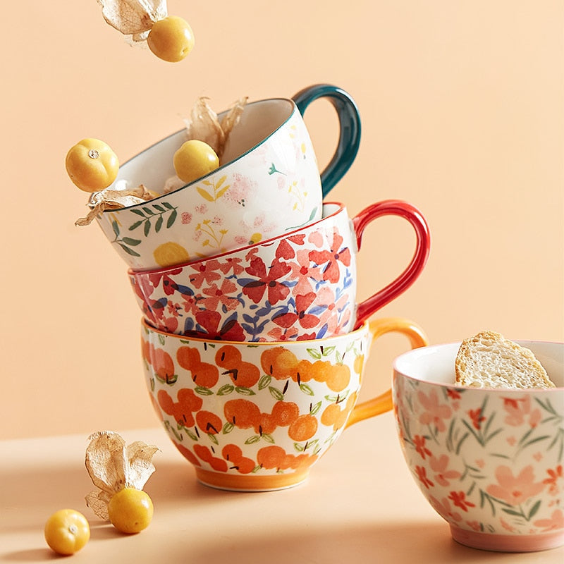 Dawn Retro Style Cereal Mugs In Fun Prints And Patterns Dishwasher Safe Dishes