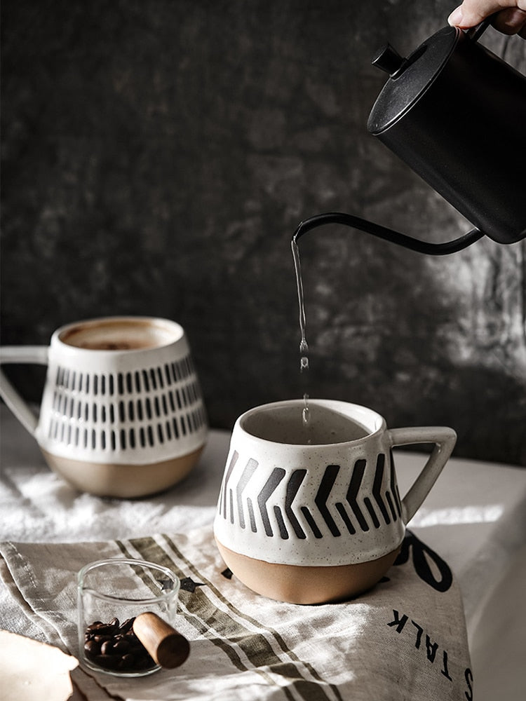 Nordic Style Ceramic Mugs With Triangular Handles – Terra Powders