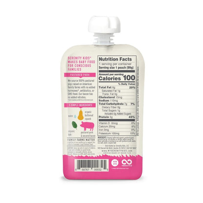 Back Of Serenity Kids No Added Hormones Or Antibiotics Bacon Baby Food Pouch Nutrition Facts