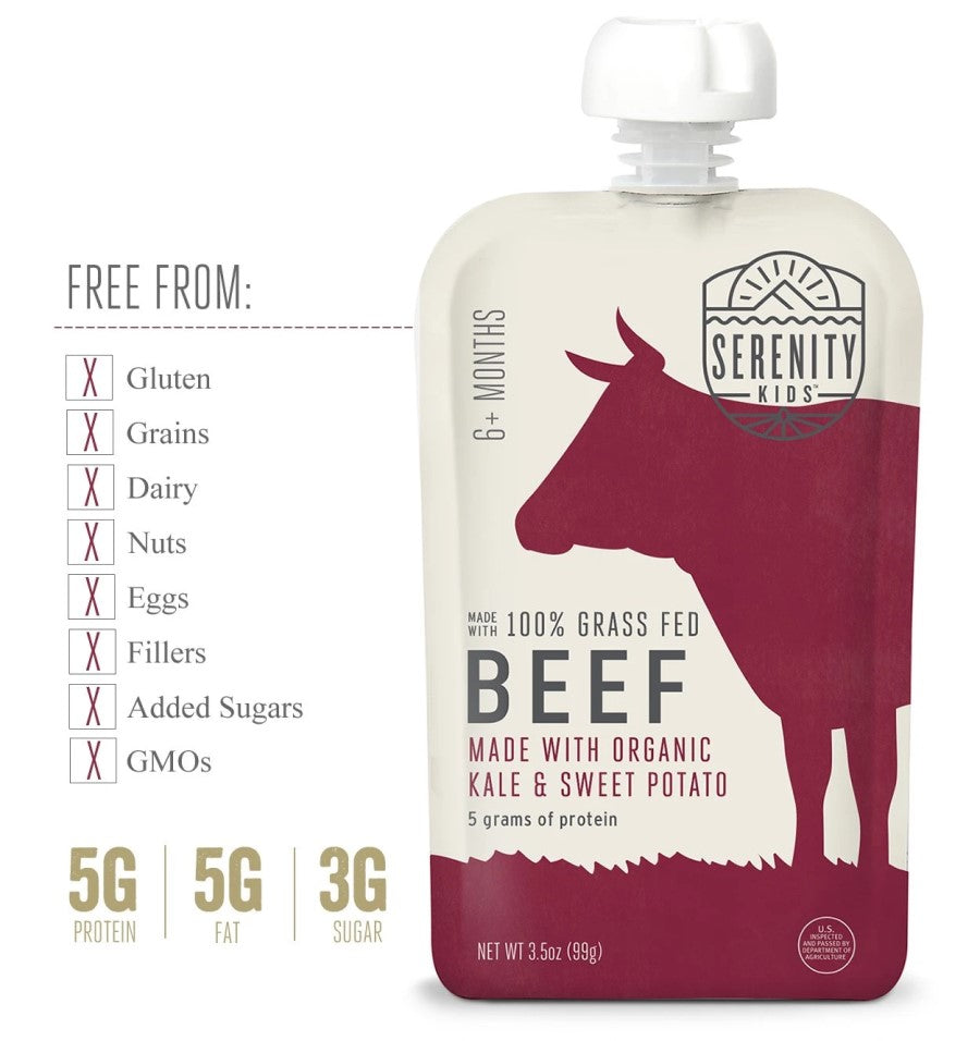 Serenity Kids Grass Fed Beef Baby Food Is Free From Gluten Dairy Fillers Added Sugars GMOs