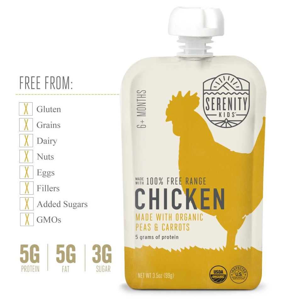 Serenity Kids Free Range Chicken Baby Food Is Free From Gluten Dairy Fillers Added Sugars GMOs