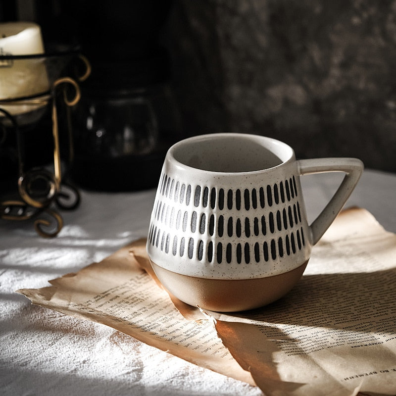 Nordic Style Lagom Moderation Ceramic Mug With Triangular Handle From Terra Powders