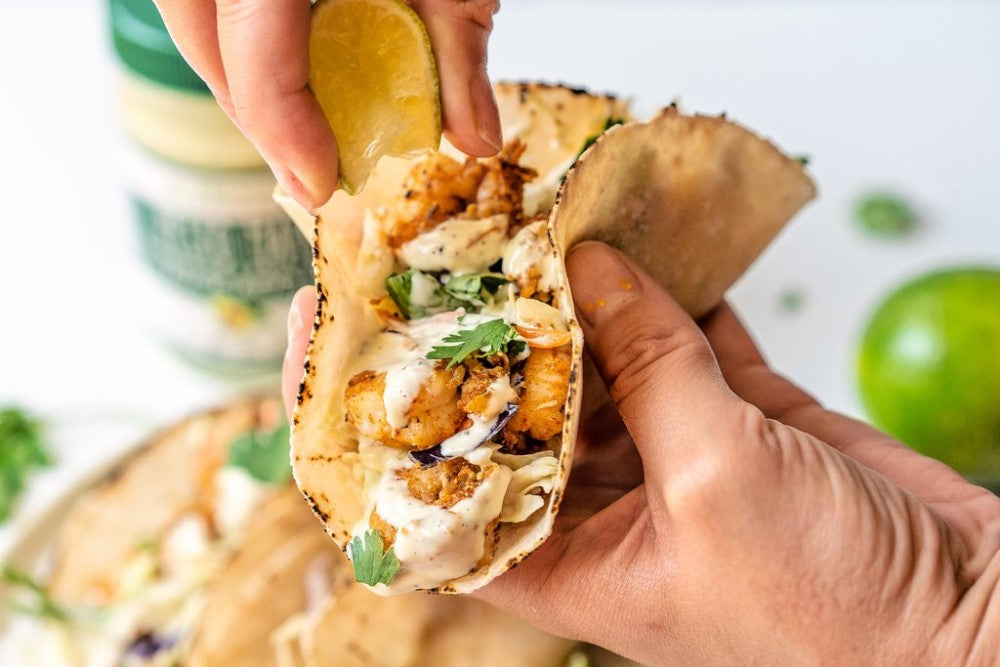 Shrimp Tacos Recipe Made With Primal Kitchen Pesto Mayonnaise