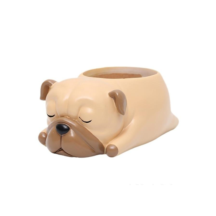 Terra Powders Adorable Animals Mini Planter Pot Sleeping Pug