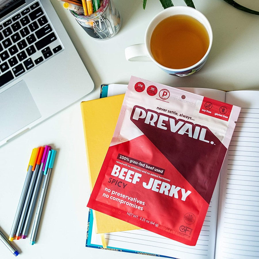 Spicy Prevail Soy Free Gluten Free Grass Fed Beef Jerky Is A Heathy Snack Food