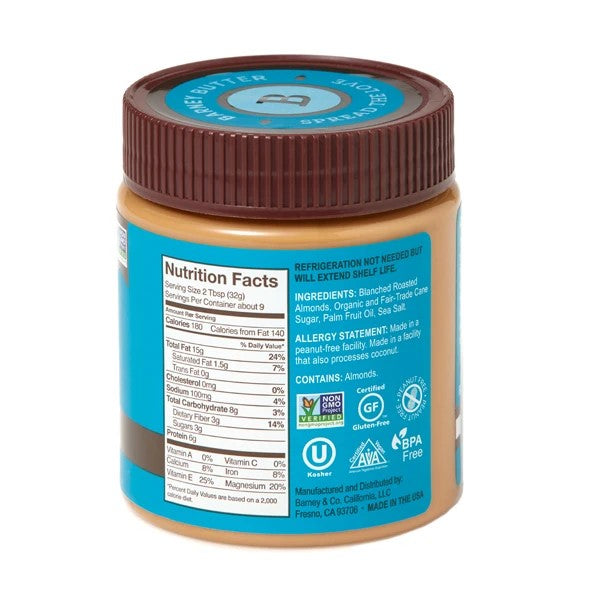 Barney's 10 Ounce Smooth Almond Butter Nutrition Facts And Ingredients