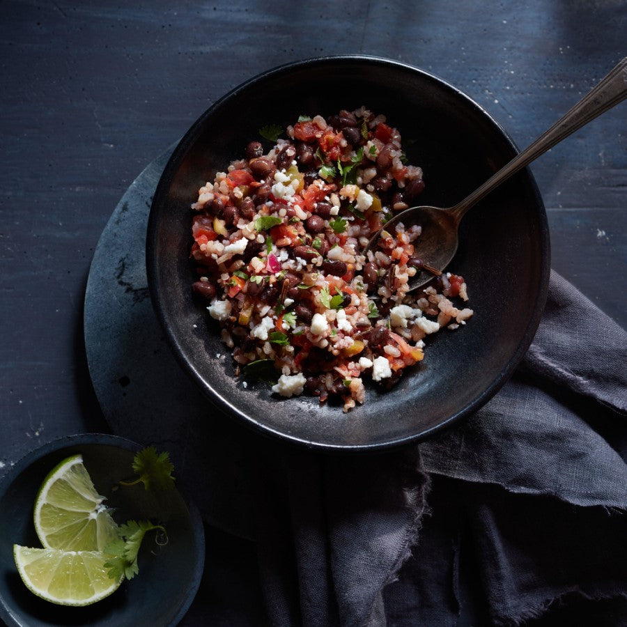 Southwest Black Bean And Grain Salad Using Non-GMO Quinoa & Rice Blend From TruRoots