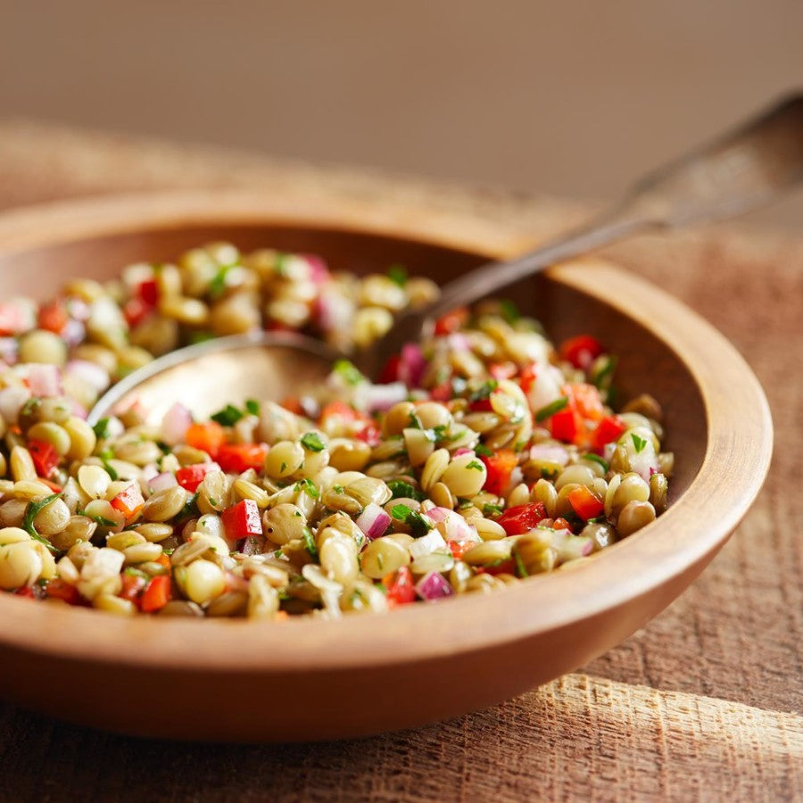 Healthy Sprouted Green Lentil Provencal Salad Made With Organic Lentils From TruRoots