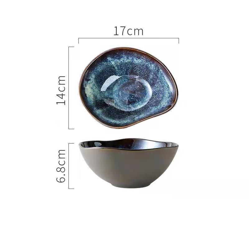 Stellar Ocean Irregular Shaped Ceramic Dish Style G Size Measurements