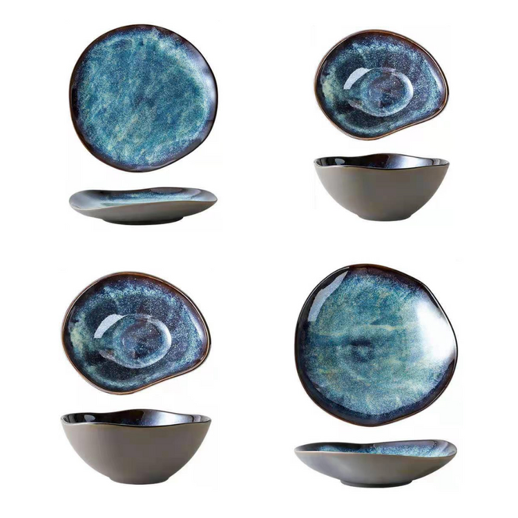 Stellar Ocean Irregular Shaped Ceramic Tableware Terra Powders