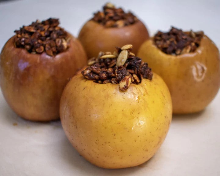 Autumn Recipe For Stuffed Baked Apples With Go Raw Cinnamon Sugar Snacking Seeds