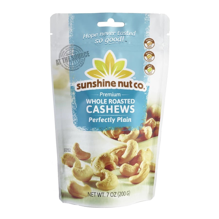 Sunshine Nut Co Whole Roasted Cashews Perfectly Plain 7oz