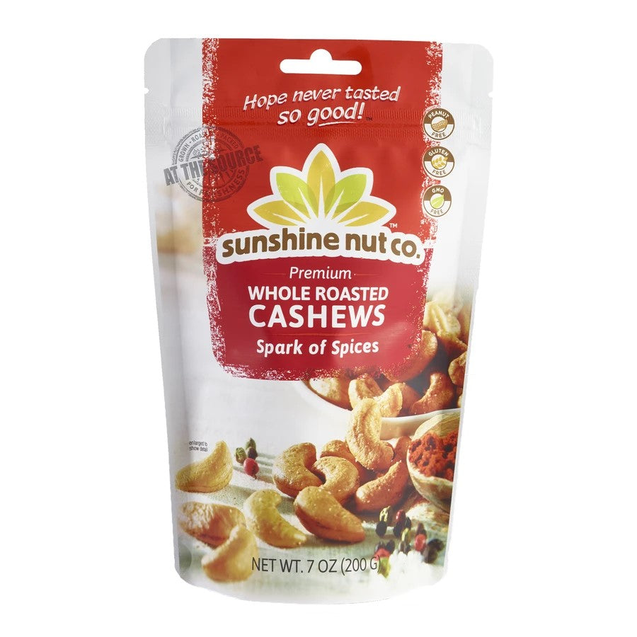 Sunshine Nut Co Whole Roasted Cashews Spark of Spices 7oz