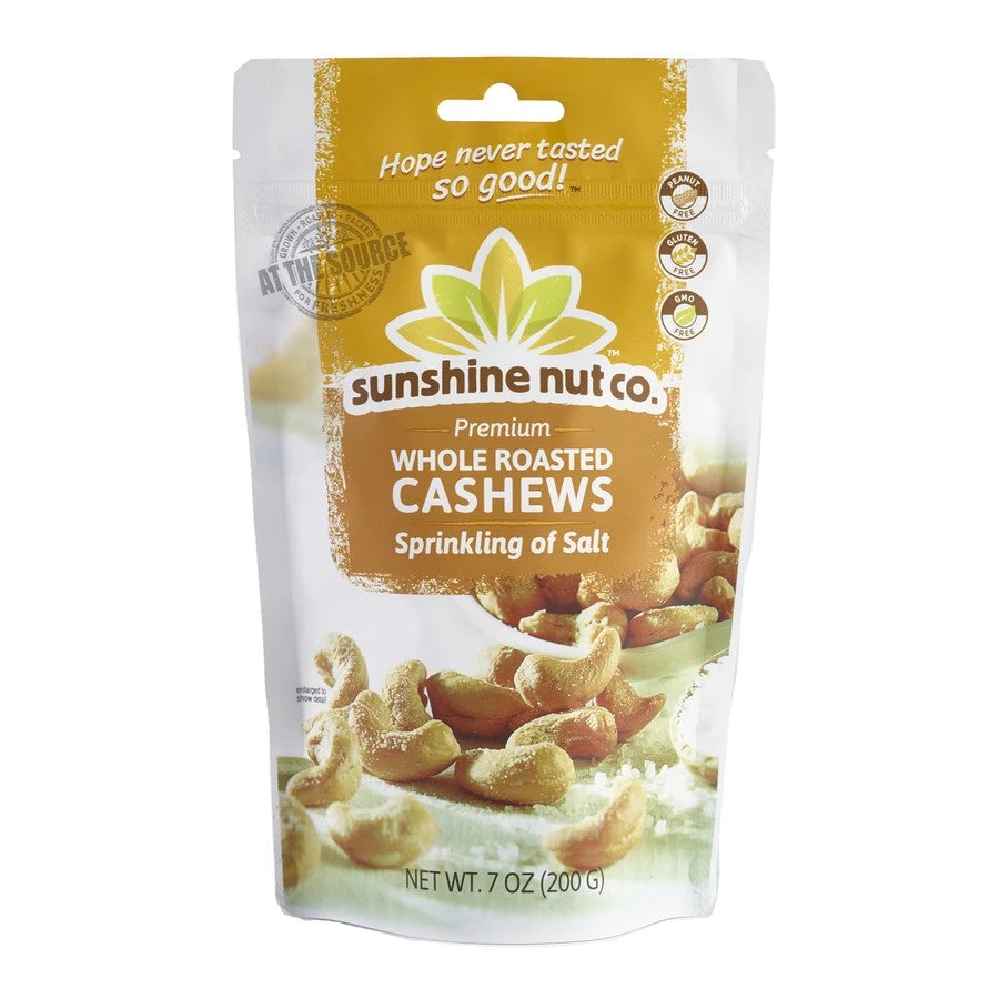Sunshine Nut Co Whole Roasted Cashews Sprinkling of Salt 7oz
