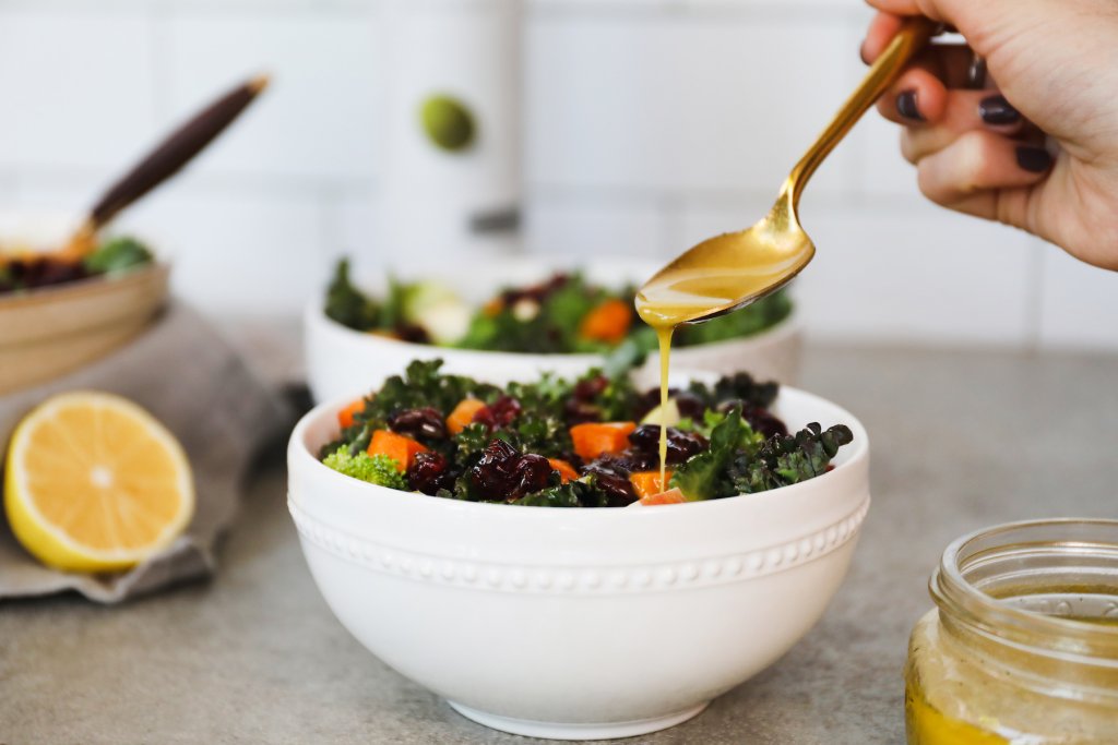 Superfood Salad With Honey Dressing Made With Madhava Organic Creamed Honey