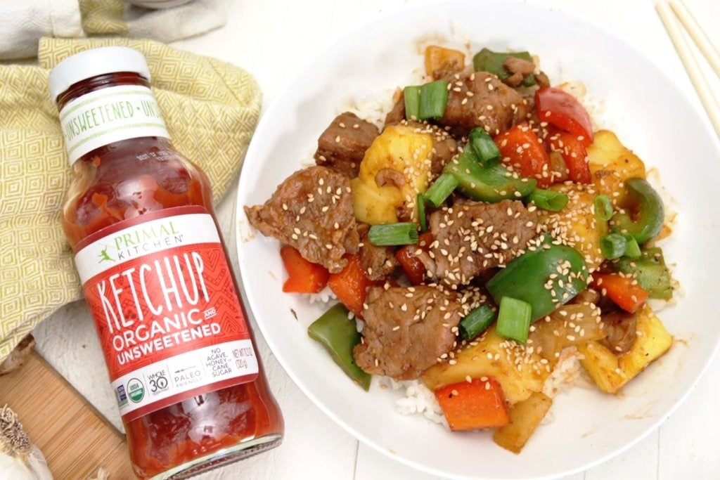 Sweet And Sour Pork Recipe Made With Primal Kitchen Organic Ketchup