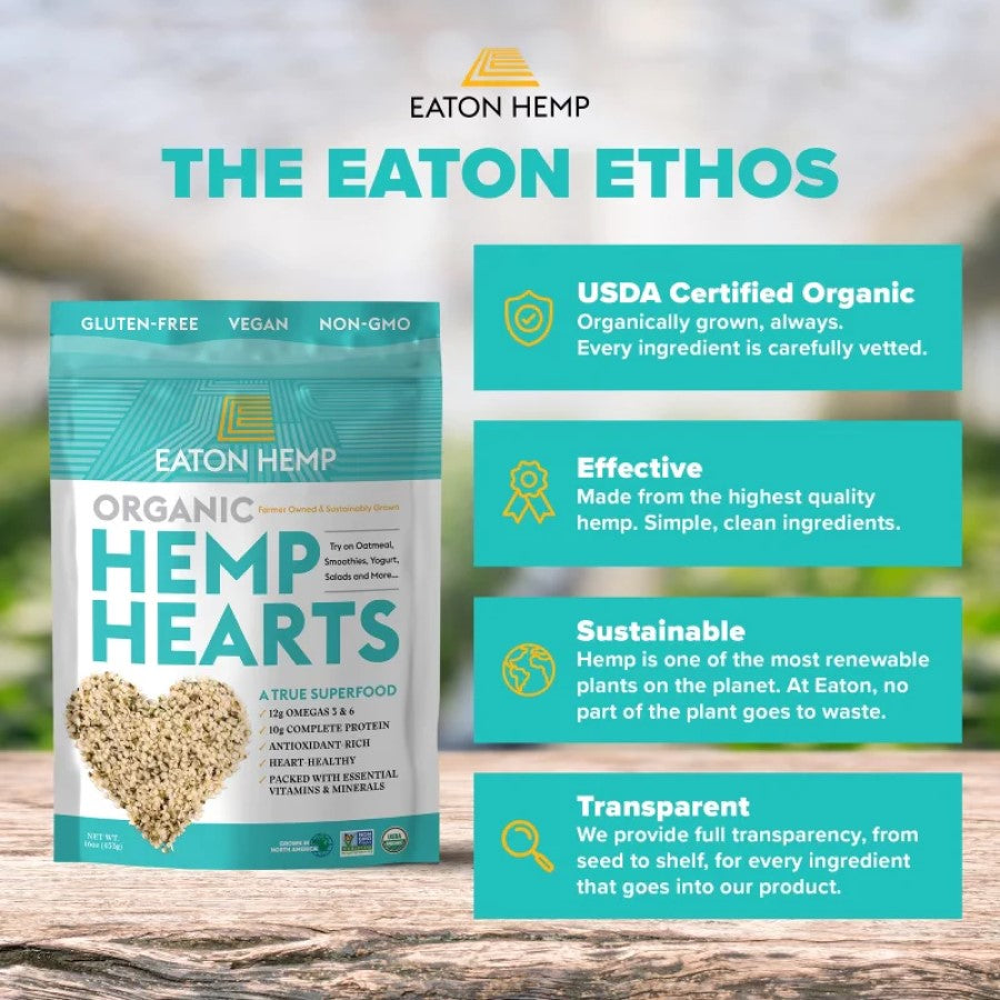 The Eaton Hemp Ethos Certified Organic High Quality Sustainable Transparent Hulled Hemp Seeds Hemp Hearts