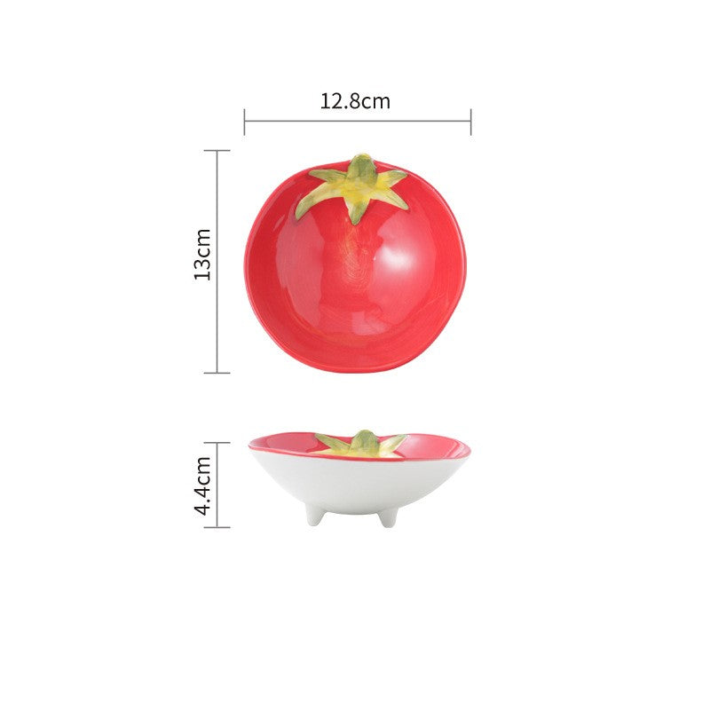 Ceramic Tomato Vegetable Shaped Decorative Pottery Serveware