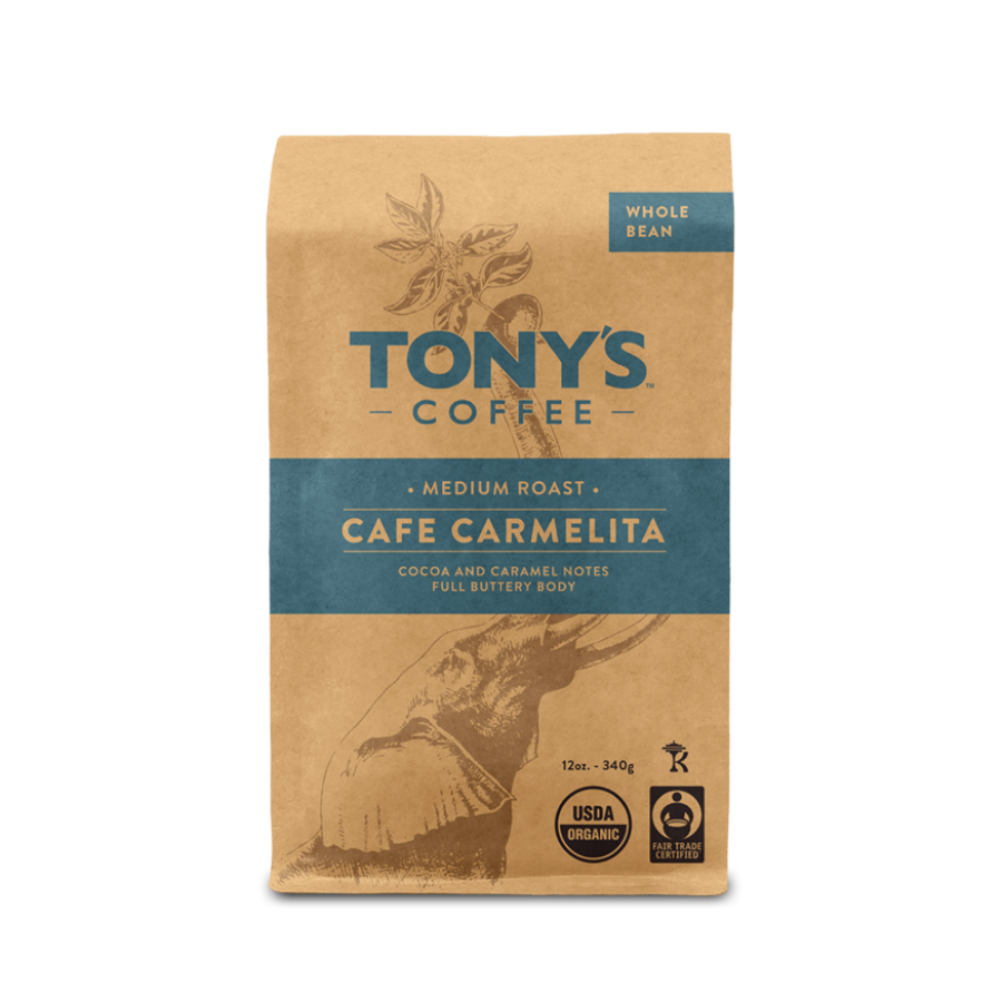 Tony's Coffee Organic Cafe Carmelita Medium Roast Whole Bean 12oz