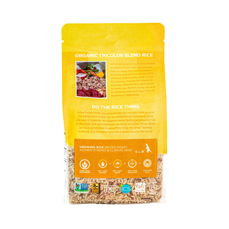 Organic Tricolor Blend Rice Bag Lotus Foods More Crop Per Drop