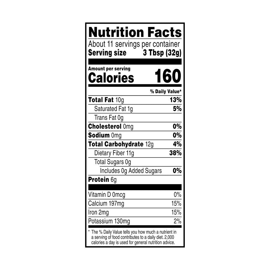 Chia Seeds Nutrition Facts 12 Ounce TruRoots
