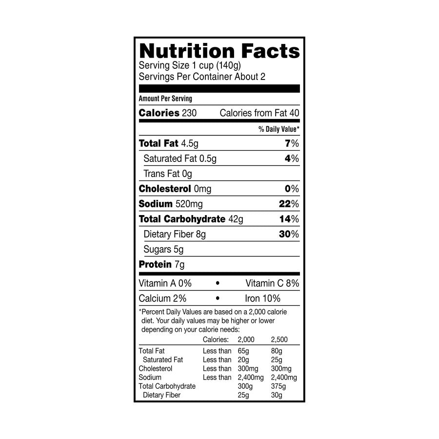 8.5 Ounce Quick Cook Pouch TruRoots Spanish Style Nutrition Facts