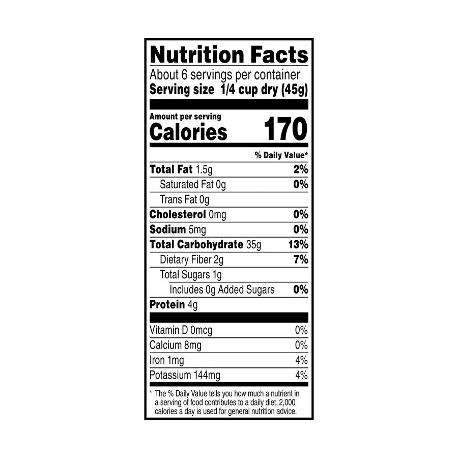 Rice & Quinoa Blend Nutrition Facts 10 Oz TruRoots