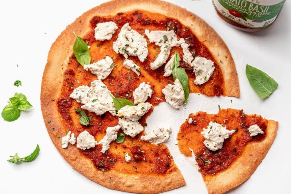 Vegan Margherita Pizza Primal Kitchen Recipe Using Clean Ingredient Tomato Basil Marinara Sauce