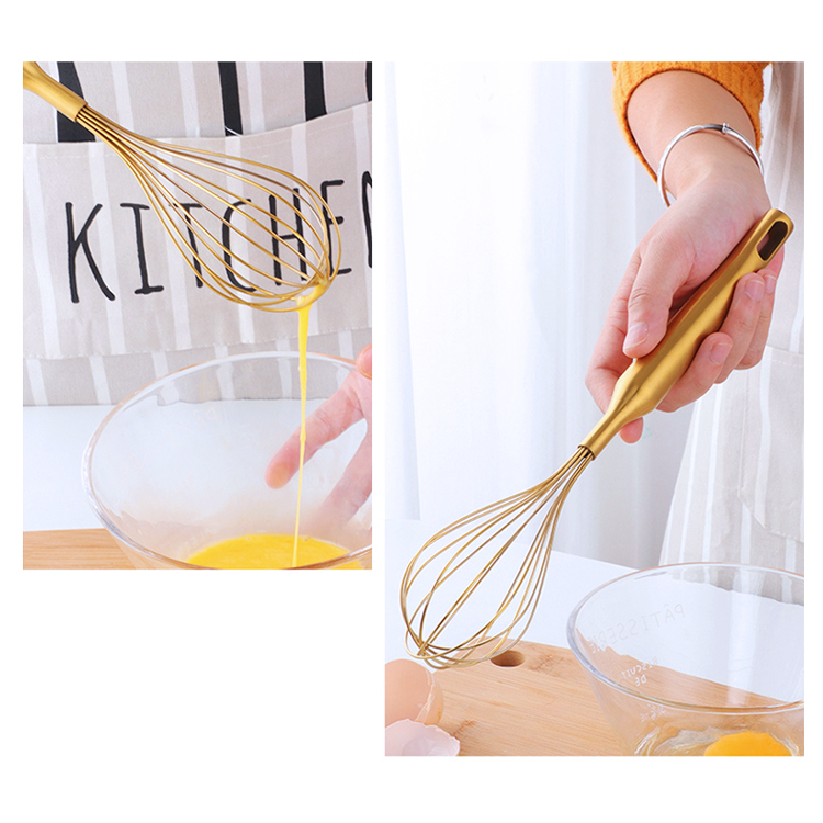 Gold Stainless Steel Whisk For Beating Eggs And Other Kitchen Cooking Tasks