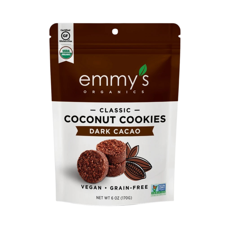Emmy's Organics Classic Coconut Cookies Dark Cacao 6oz