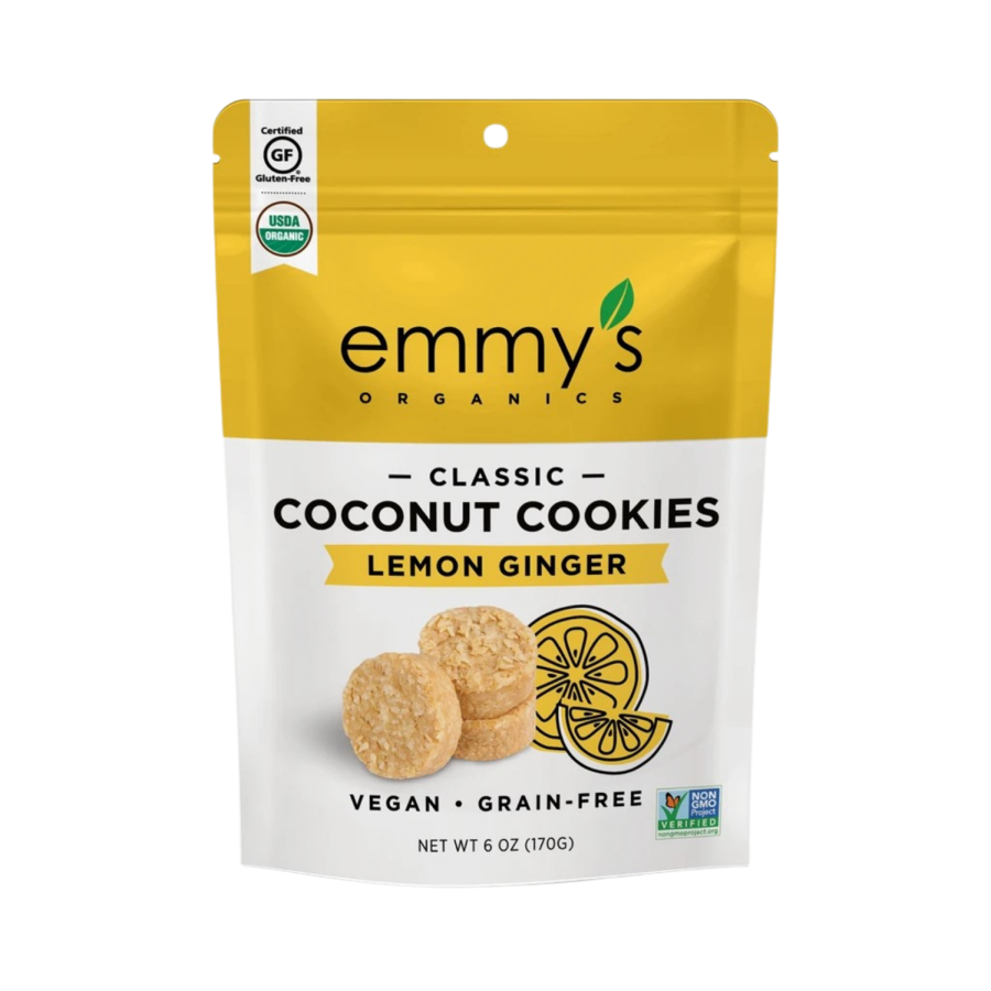 Emmy's Organics Classic Coconut Cookies Lemon Ginger 6oz