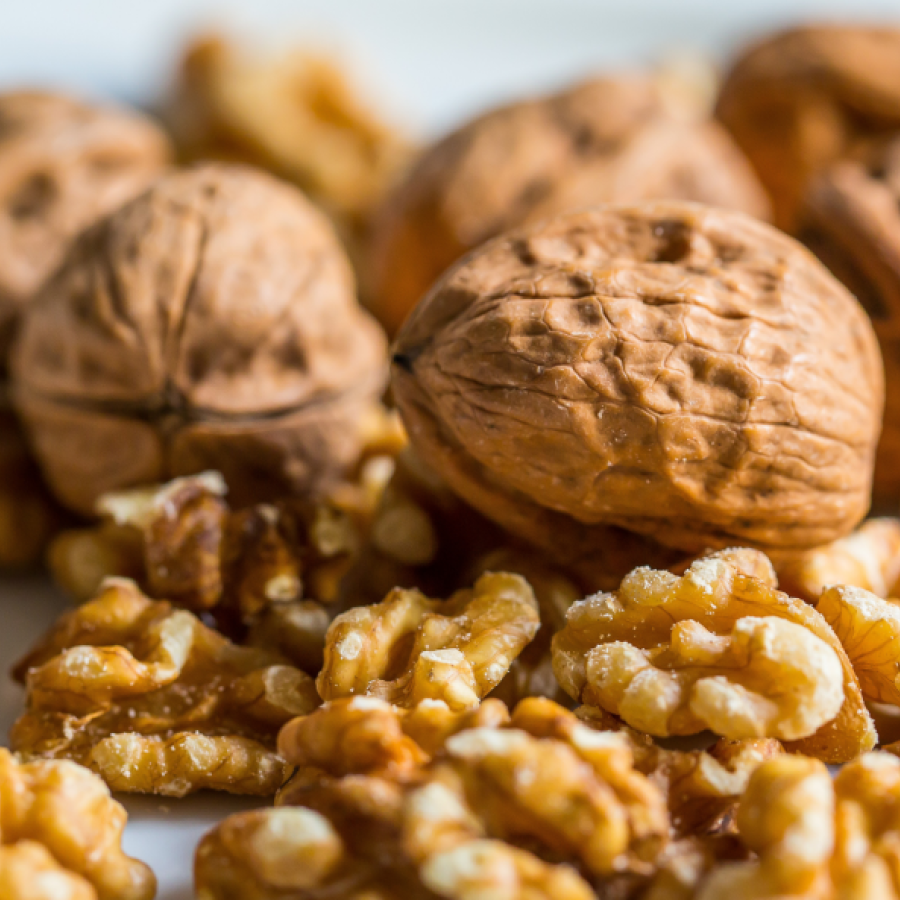 Whole walnuts are used for the Malted Maple Nut blend for Living Intentions.