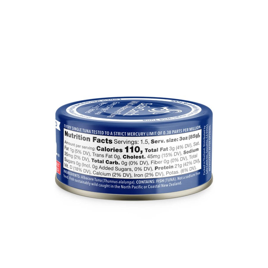 5 Ounce Safe Catch Wild Albacore No Salt Added Tuna Can Single Ingredient Albacore Tuna Nutrition Facts