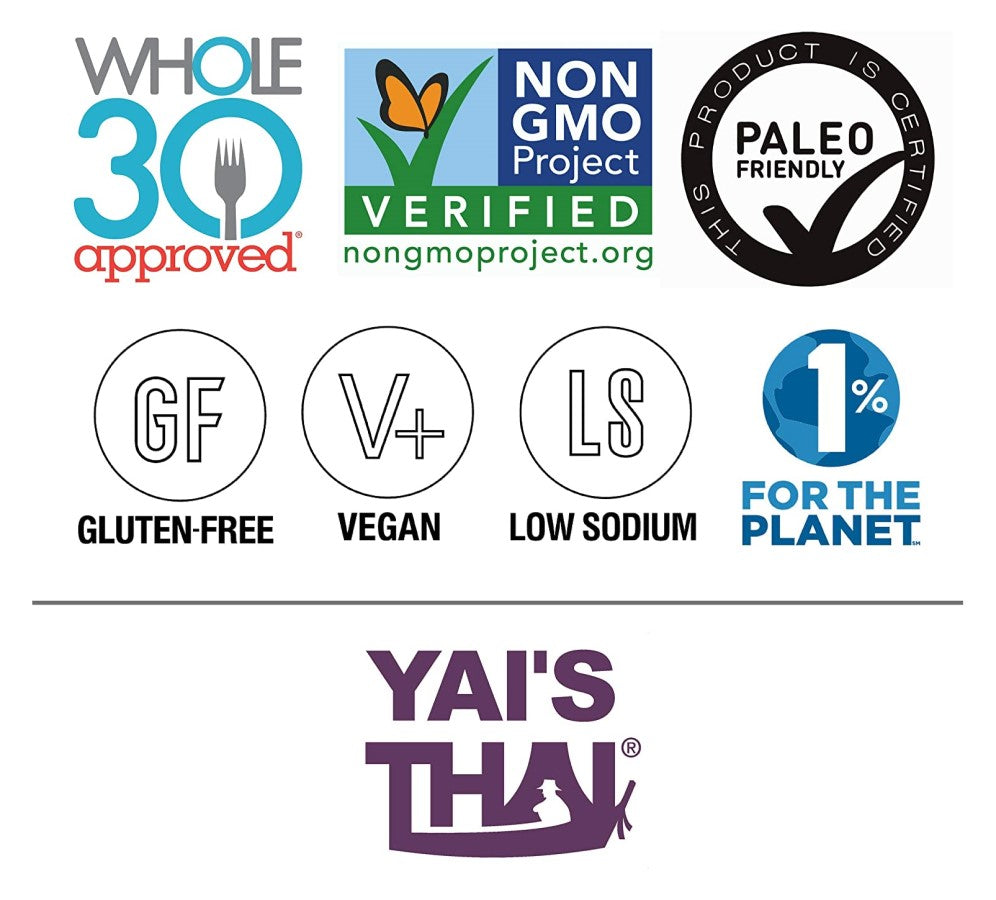 Yai's Thai Sauces Are Whole 30 Approved Non-GMO Paleo Friendly Gluten Free Vegan Low Sodium