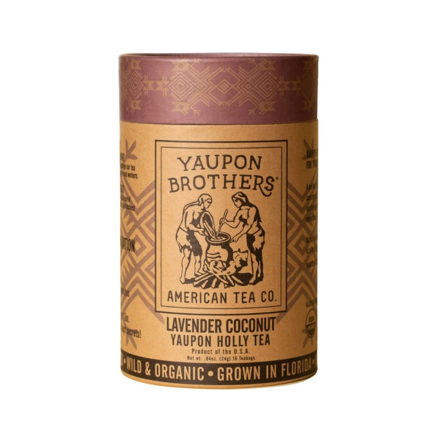 Yaupon Brothers Organic Lavender Coconut Yaupon Holly Tea 16 Sachets