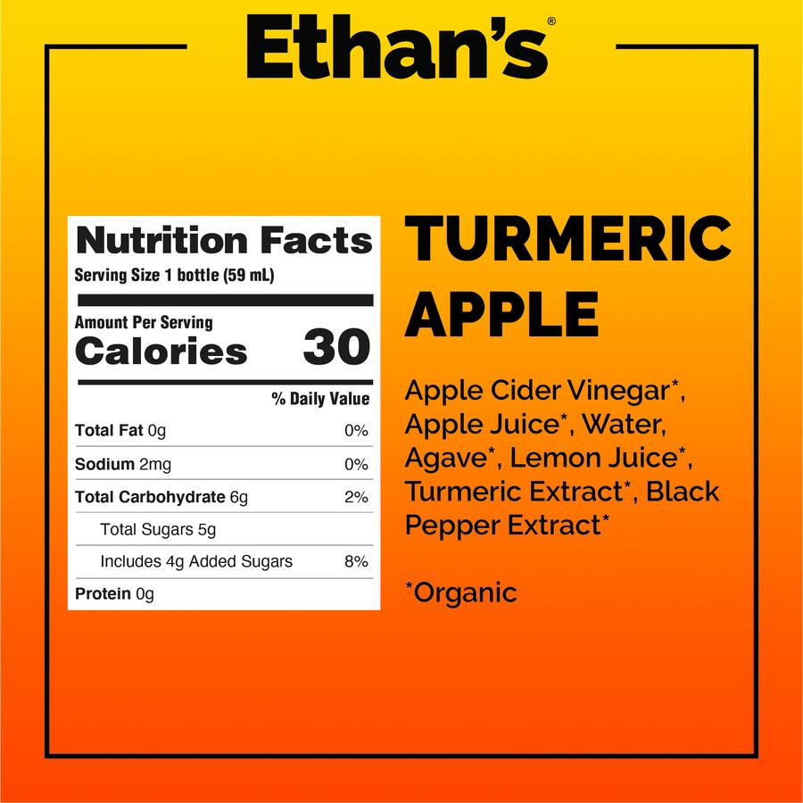 Ethan's Turmeric Apple Detox Shot Organic Ingredients And Nutrition Facts